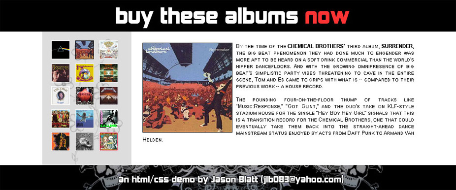 Buy These Albums Now Screenshot